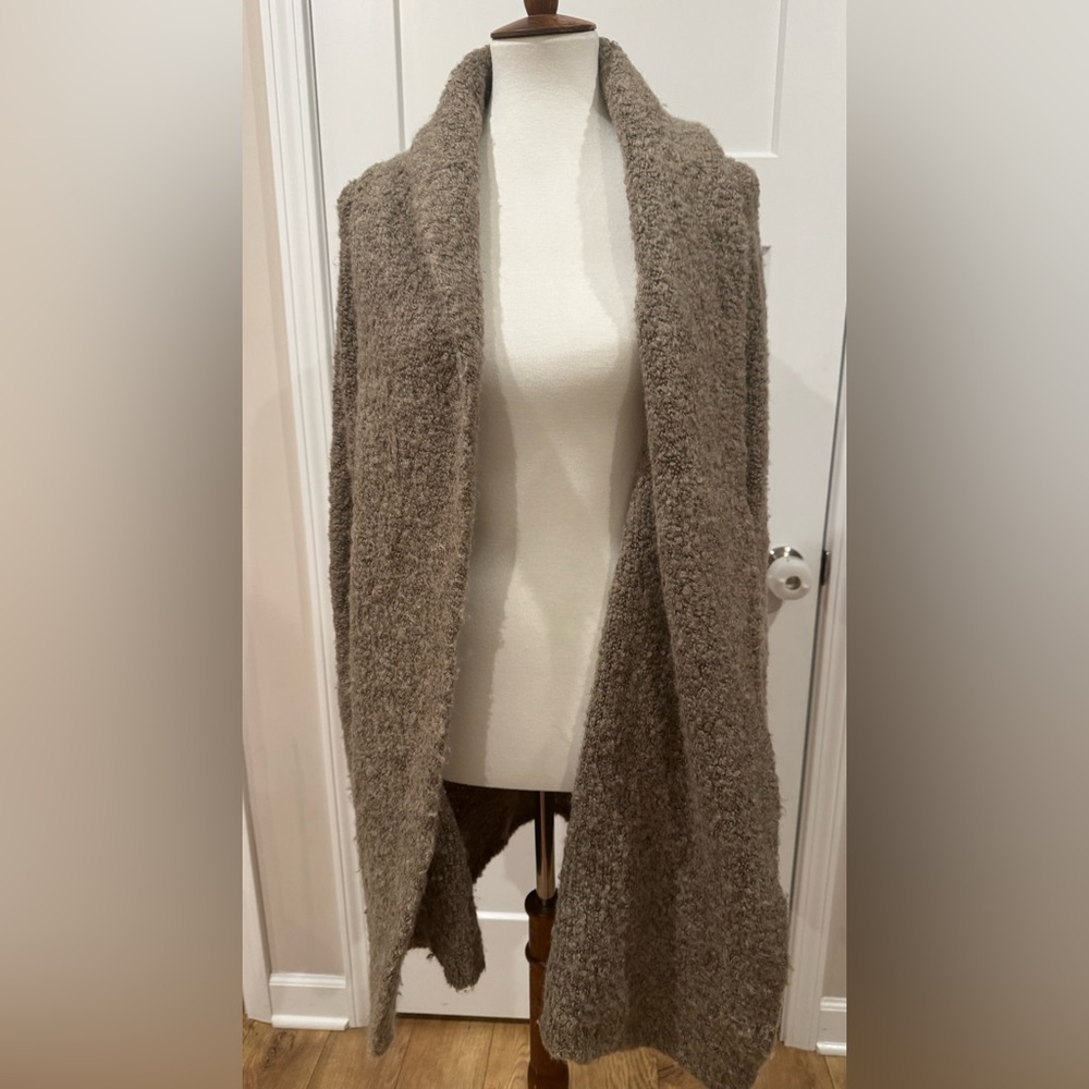 Joie Cozy Boucle Open Front Long Cardigan Coatigan Size Large